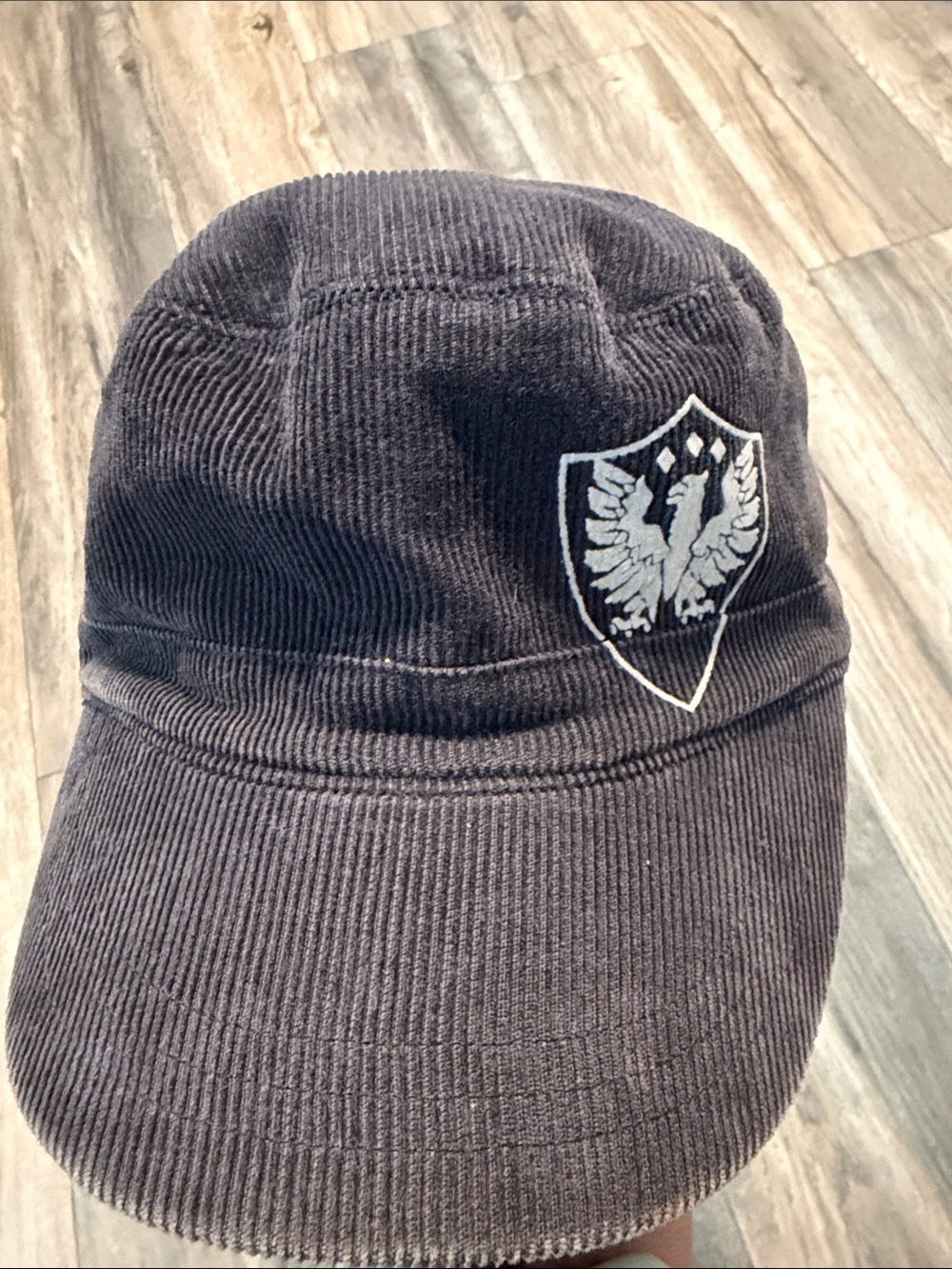 Old Navy Vintage Dark Gray Corduroy Shield Cap